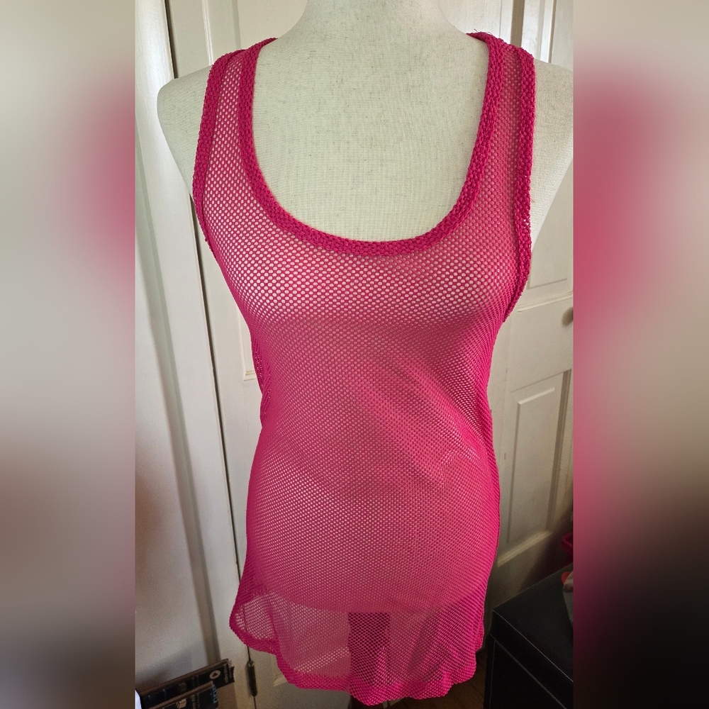 Wet Seal Pink Net Cover Up 2005 Vintage Swimsuit Coverup